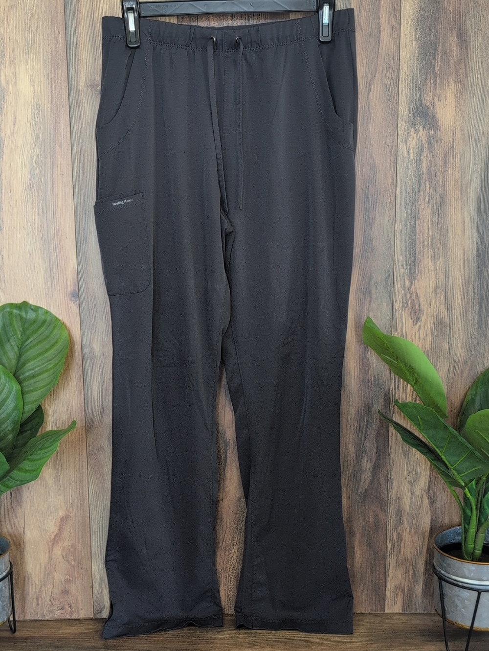 HH Works Charcoal Drawstring Jogger Scrub Pants with Side Pockets LT    F231